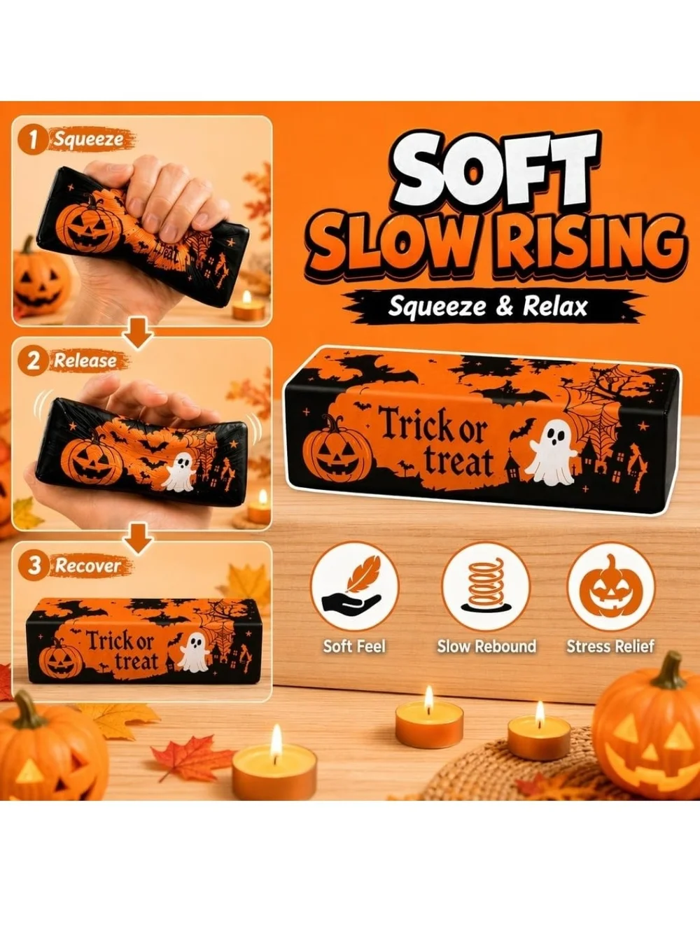 3x Halloween Butter Slow-rising Squishy Toy